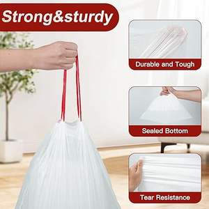 Bolsas de Basura Huamaohengchun de 8 Galones con Cordón, Bolsas de Basura Resistentes con Aroma Fresco (Paquete de 100, 50x60cm) - Product Image 5