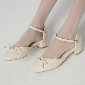 Pumps à talon bas et large, talon de 3 cm, rembourrage confortable, bout rond, chaussures habillées en gros - Product Image 2