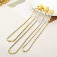 Collar con Colgante de Bola de Cadena de Serpiente, Acero Inoxidable 316L, Chapado en Oro de 18K, Hipoalergénico para Mujer