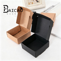 Boîte d'emballage en carton kraft imprimée UV faite à la main pour bijoux et savons, avec fenêtre, réutilisable