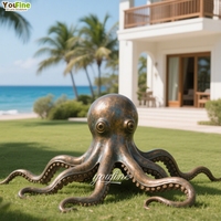 Moderne Marine Créature Coulée En Métal Art Jardin Parc Côtier Resorts Décor Bronze Cuivre Grande Pieuvre Statue Sculpture à Vendre