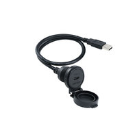 Kabel Ekstensi Panel Mount Tahan Air LSHITECH IP65 USB Type-C 2.0 untuk Kapal, Truk & Peralatan Industri