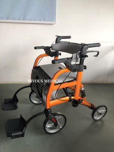 Nouvelle liste en alliage d'aluminium pliant Rollator Walker <span class=keywords><strong>Senior</strong></span> <span class=keywords><strong>Portable</strong></span> handicapé Walk Helper 4 roues Scooter <span class=keywords><strong>pour</strong></span> les personnes âgées - Product Image 6
