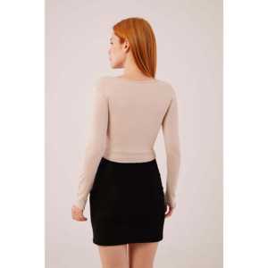 Blusa Básica de Cuello Ancho para Mujer, Talla XL, Larga, Estilo Casual, Hecha de Seda, Lino, Algodón de Punto, Modal, con Logotipo - Product Image 1