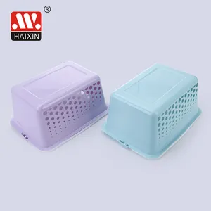 Haixin Wholesale Modern Plastic Holebasket Household And Shopping Basket Plastic Storage Basket With Handle