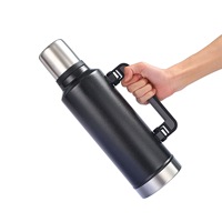 Pot portable de sport pot thermos pliant extérieur 304 tasse thermos en acier inoxydable 1000ml usine en gros