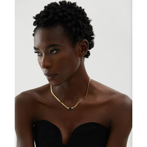 JINYOU 1839 lujo verde grande CZ Zircon cúbico piedra Acero inoxidable serpiente cadena collar <span class=keywords><strong>2025</strong></span> tendencia oro Collar joyería de moda - Product Image 3