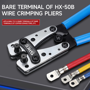 SIKE HX-50B Industrial Grade Steel Crimping Clamp <b>Soft</b> Grip Handle Adjustable Range 6-50mm Tool Connectors Top Entry Model - Product Image 3