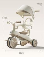 Tricycle multifonctionnel anti-retournement pour bébé avec musique, lumière et pédale