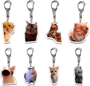 Llavero Acrílico Personalizado con Diseño de Gato de Anime, Encantador, Impermeable, Ligero, Divertido y Decorativo para Llaves de Coche - Product Image 1