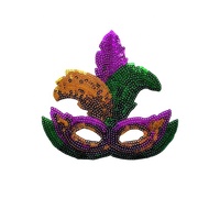 Patchs brodés à sequins en feutre à sequins et masque de reine pour vêtements-Mardi Gras Party