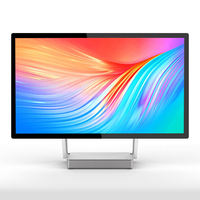 Nouvel ordinateur de bureau HUILAN, écran 27/32 pouces 4K IPS sans cadre argenté avec ports USB/DVI pour une utilisation à domicile et au bureau
