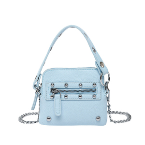 Retro Punk Nietenverzierte Y2K Influencer-Style Mini Reißverschluss-Tasche mit Mehreren Fächern Tragbare Halskette Umhängetasche Geldbörse - Product Image 3