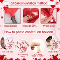 Décoration pour la Saint-Valentin, ballons rouges en forme de cœur, pétales de rose, anniversaire de mariage, demande en mariage, ballons en latex romantiques, kit de ballons en feuille d'aluminium, pendentif amour