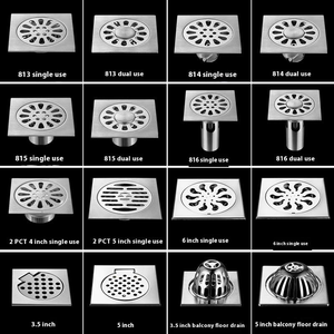 Custom Stainless Steel Modern Simplicity Floor Drain Bathroom Balcony Washing Machine Household square Deodorant Project - Product Image 4