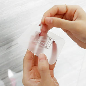 Waterproof Transparent Removable Double-Sided Adhesive Plastic Solid <b>Wall</b> <b>Mounted</b> Sticky Hanging Hook - Product Image 5