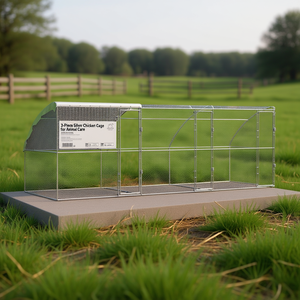Jaula para Pollos Plateada de 236.22 x 78.74 x 78.74 Pulgadas, Recinto Metálico para Aves de Corral - Product Image 2