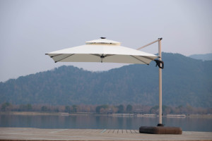 Best Price Large Outdoor Commercial Aluminum Windproof Durable Folding Arm Retractable Patio Umbrella for Hotels Restaurants - Product Image 2