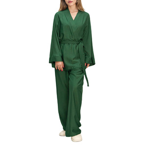 Ensemble de robes pour femmes en viscose 2 pièces, pyjamas de luxe, manches longues, vêtements de nuit pour femmes, ensemble de pyjama personnalisé, vêtements de détente - Product Image 3