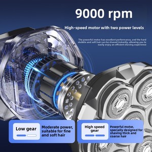 Komingdon Người Đàn Ông Của Máy Cạo Râu Điện Đầu hói 7 Nổi Dao Cạo Lỗ Lớn USB Có Thể Sạc Lại Râu Tóc Tông Đơ LED Hiển Thị Dao Cạo - Product Image 4