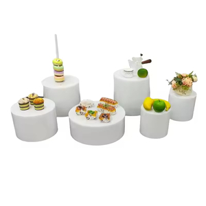 Exhibidores de Alimentos Verticales de Acrílico Blanco, en Forma de Tubo/Cubo/Redondo, para Hoteles y Restaurantes - Product Image 2
