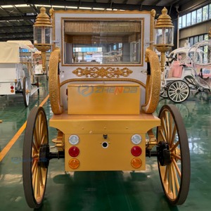 Véhicule de transport royal électrique sans chevaux, blanc et doré, de luxe, fermé, spécial mariage, pour complexe hôtelier et parc à thème, en gros - Product Image 4