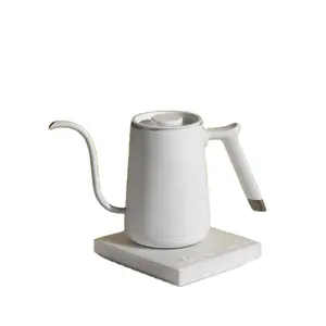 Timemore 220 V 600 ml elektrischer Kaffeekanne aus Edelstahl 304 mit dünnem Auslauf weiß, intelligenter und tragbarer Wärmemittelfunktion