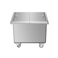 Chariot mobile en acier inoxydable pour farine, chariot de rangement alimentaire pour boulangerie avec couvercle, bac à ingrédients commercial pour cuisine et restaurant