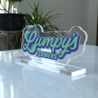 Plaque de table en acrylique LED personnalisée EZD, éclairage de bureau, plaque de nom, affichage de comptoir de restaurant