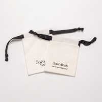 Sac de rangement pour maquillage en coton biologique recyclable, petit format, avec cordon de serrage double, personnalisable, pochette anti-poussière pour bijoux
