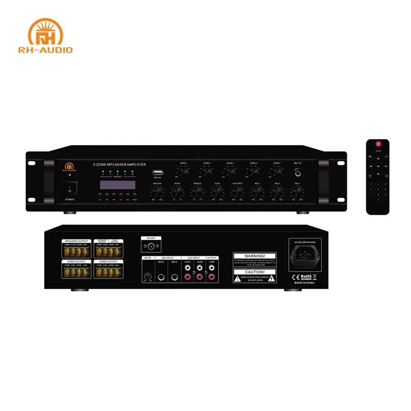 RH-AUDIO Multi Zone Misch Verstärker mit Individuelle Volumen für PA Sound System