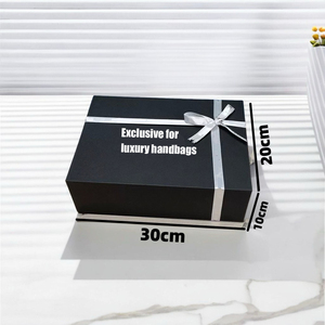 Custom Black Gift <b>Packaging</b> Box Manufacturer Foldable Paper Hand Gift Bags Wholesale for Luxury Bags Belt Accessory Packing - Product Image 3