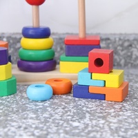Forme géométrique en bois empileur planche de tri enfants blocs de construction jouets ensemble enfant en bas âge développement de l'enfance jouets pour enfants
