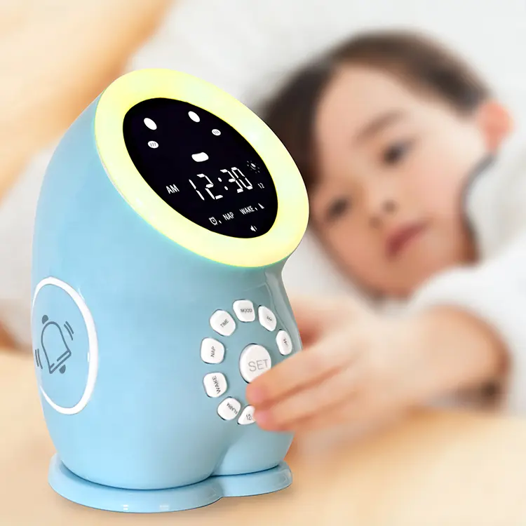 2020 New Design Dinosaur Clock Sleep Trainer Color Changing Alarm Clock Baby Kids Sleep Trainer