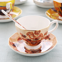 En promotion : Tasse et soucoupe en porcelaine fine, design personnalisé, écologique, 250 ml, ensemble de tasses à café et soucoupes en porcelaine de luxe