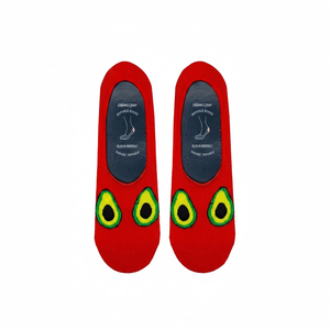 ถุงเท้ากีฬาซิลิโคนกันลื่นสีแดงลายอะโวคาโดสำหรับฝึกบัลเลต์ - Product Image 2