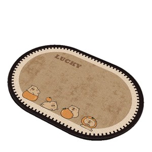 Alfombra de Baño Ovalada de Lino con Diseño de Dibujos Animados, Absorbente y Antideslizante para Inodoro, Entrada y Uso Doméstico - Product Image 5
