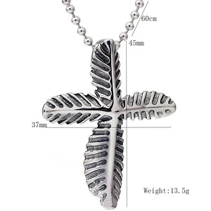 Colgante de Acero Inoxidable con Diseño de Hoja Cruzada de 37MM, Collar de Moda para Uso Diario - Product Image 5