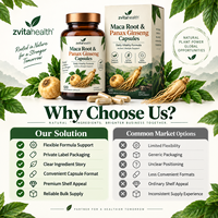 Capsules de Maca et de Ginseng Panax avec Tribulus, Zinc, Vitamine B12 – Complément Quotidien de Vitalité Masculine – Marque Privée