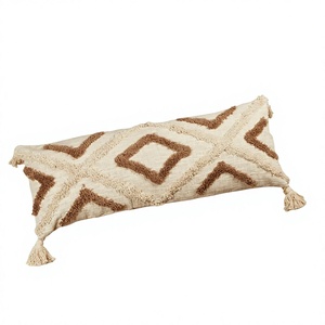 Modern Boho Outdoor Lumbar <b>Pillow</b> Cover Hot Selling Unique Handwoven Decorative <b>Throw</b> <b>Pillow</b> Tassel Vintage Pattern 100% Cotton - Product Image 1