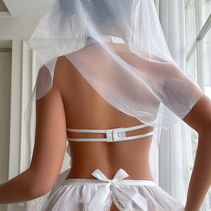Pigiama uniforme da sposa senza schienale in pizzo Sexy <span class=keywords><strong>taglie</strong></span> <span class=keywords><strong>forti</strong></span> da <span class=keywords><strong>donna</strong></span> per seduzione da gioco di ruolo - Product Image 3