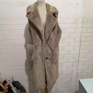 Nouveau gilet de vêtements d'extérieur pour femmes grande taille automne et hiver avec poches à la mode, col de costume long <span class=keywords><strong>sans</strong></span> manches - Product Image 6