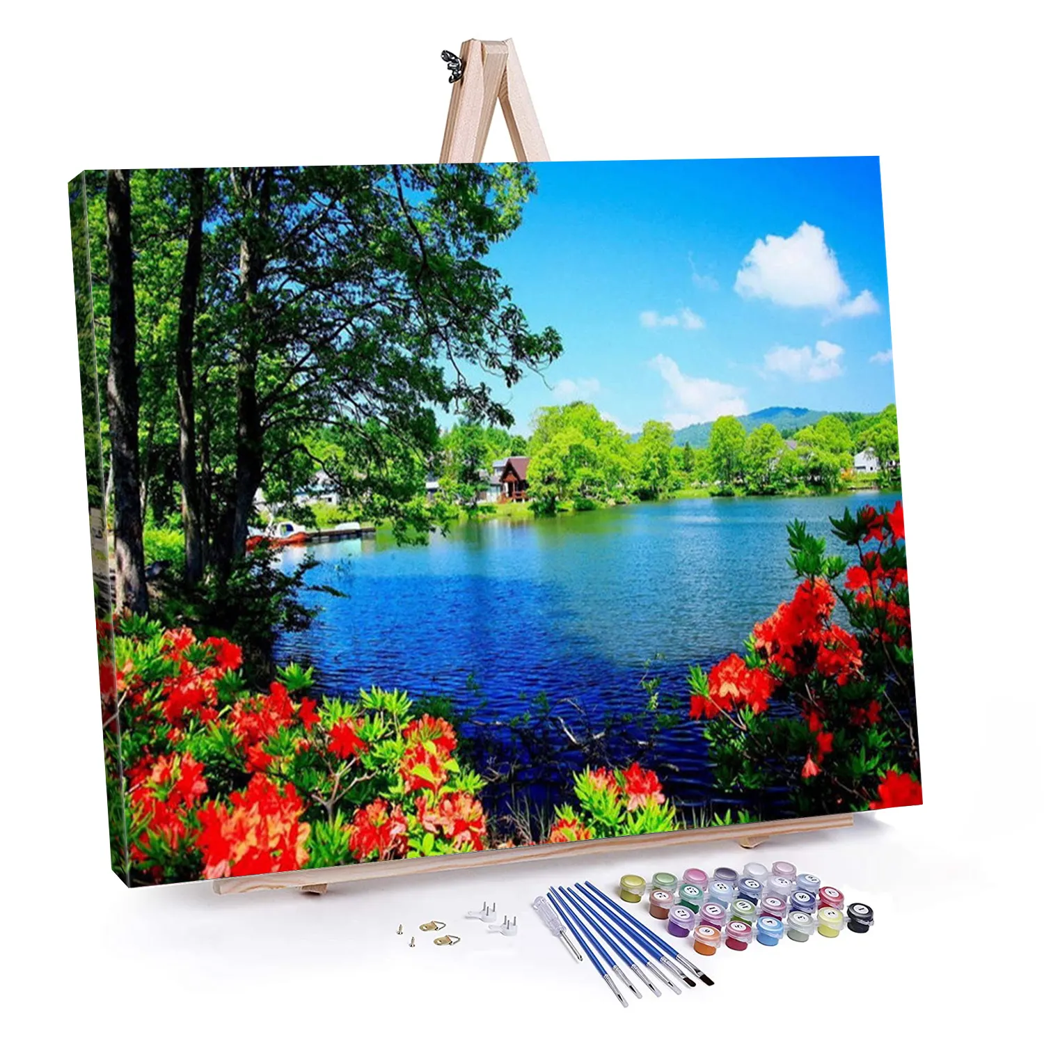 High quality oil painting by number kit on canvas wall art diy paint by numbers for adults