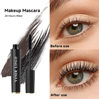 Mascara 4d imperméable à l'eau mascara de maquillage en gros allongeant la fibre mascara d'extension de cils de marque privée