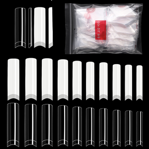 Venta al por mayor de fábrica, puntas de uñas No C Curve Square Nail Tips 500 PCS/BAG Clear Natural Popular <span class=keywords><strong>XXL</strong></span> Design Finger ABS para salón de uñas - Product Image 1