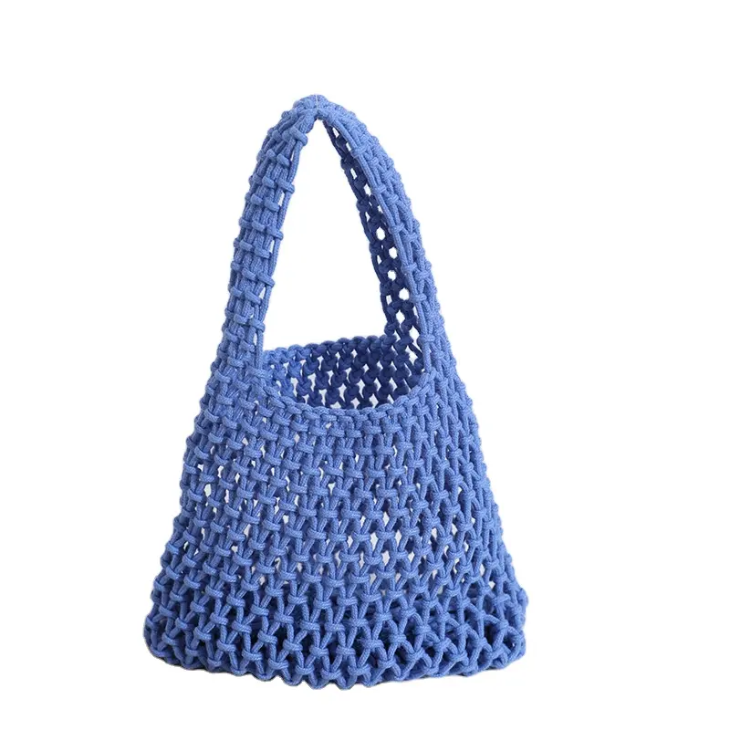 El yapımı Net cep çanta tığ örgü çanta plaj dokuma Fishnet çanta oymak