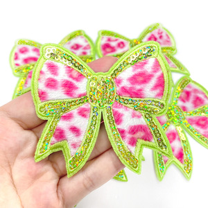 Grosir lucu Glitter busur bordir payet besi pada <span class=keywords><strong>patch</strong></span> kustom barat <span class=keywords><strong>patch</strong></span> untuk pakaian tas dekorasi - Product Image 1