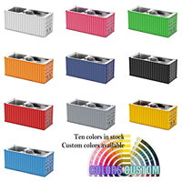 Cadeau de bureau créatif personnalisé 1:30 conteneur d'expédition modèle porte-stylo pour la promotion de bureau porte-crayon vase porte-stylo en plastique avec logo