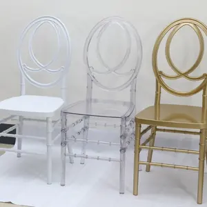 Suministro de fábrica, venta al por mayor, silla Fénix de resina transparente para boda