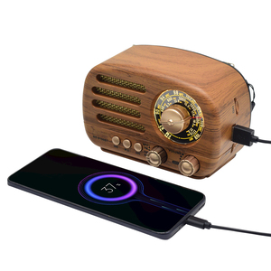 Nhà Máy Giá thấp hơn moq bằng gỗ cổ điển đài phát thanh được xây dựng trong 1200mAh 18650 pin Lithium AM/FM/SW đài phát thanh với USB TF MP3 chơi - Product Image 2